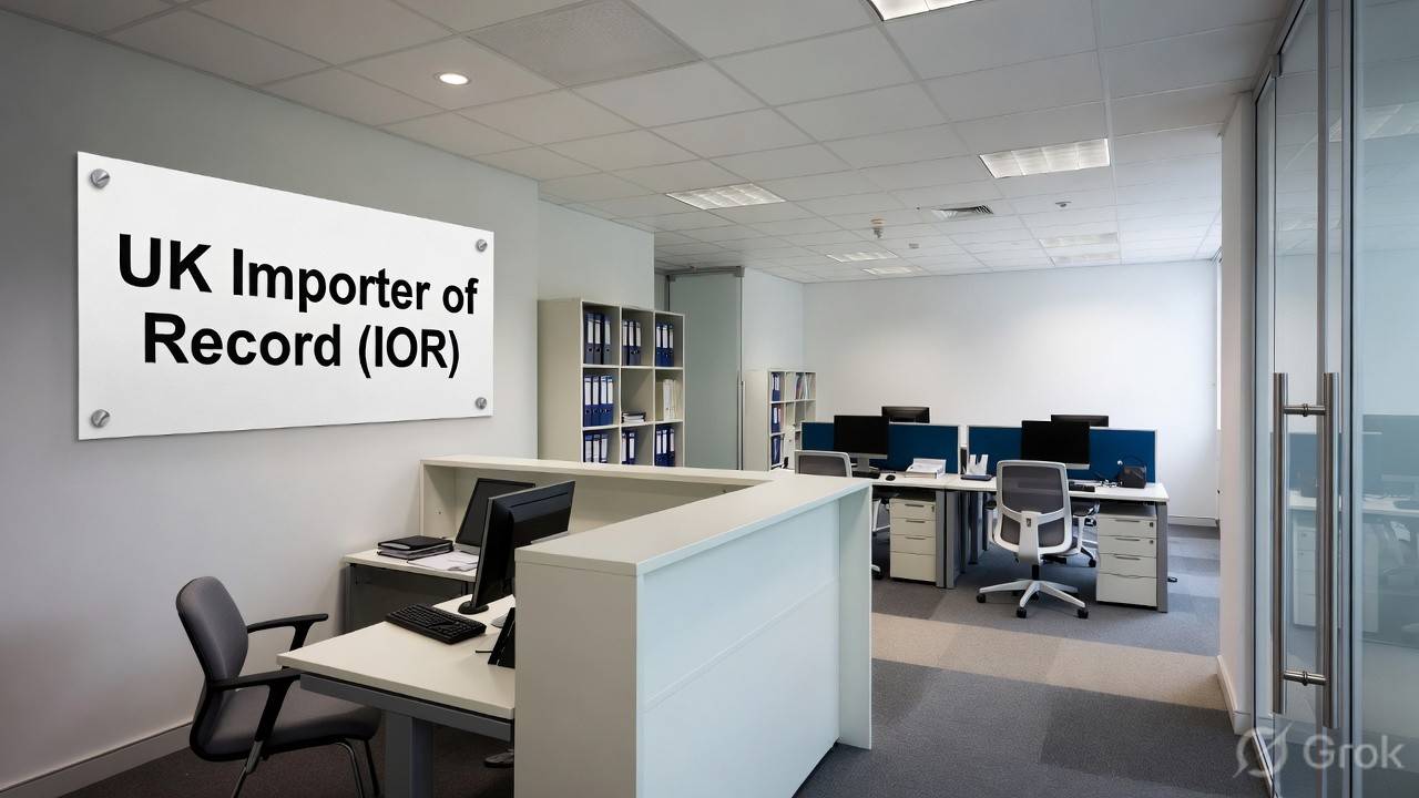 UK customs clearance expert reviewing import declarations and HMRC compliance documents